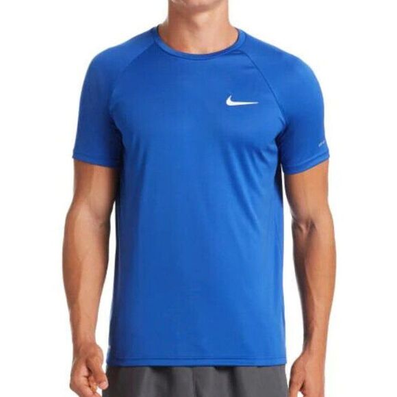 Nike Dri-Fit UPF 40+ Men Royal Blue Short Sleeve Stretch Pullover T-Shirt Size M - Picture 1 of 9